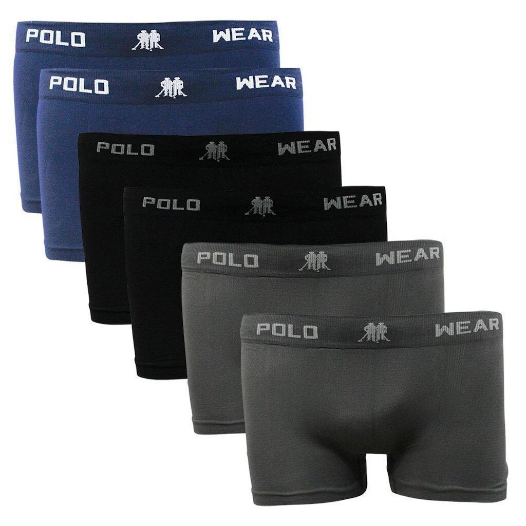 KIT 6 CUECAS BOXER POLO WEAR