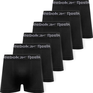 Kit 6 Cuecas Boxer Reebok Cueca Microfibra Masculina Box Sem Costura Original