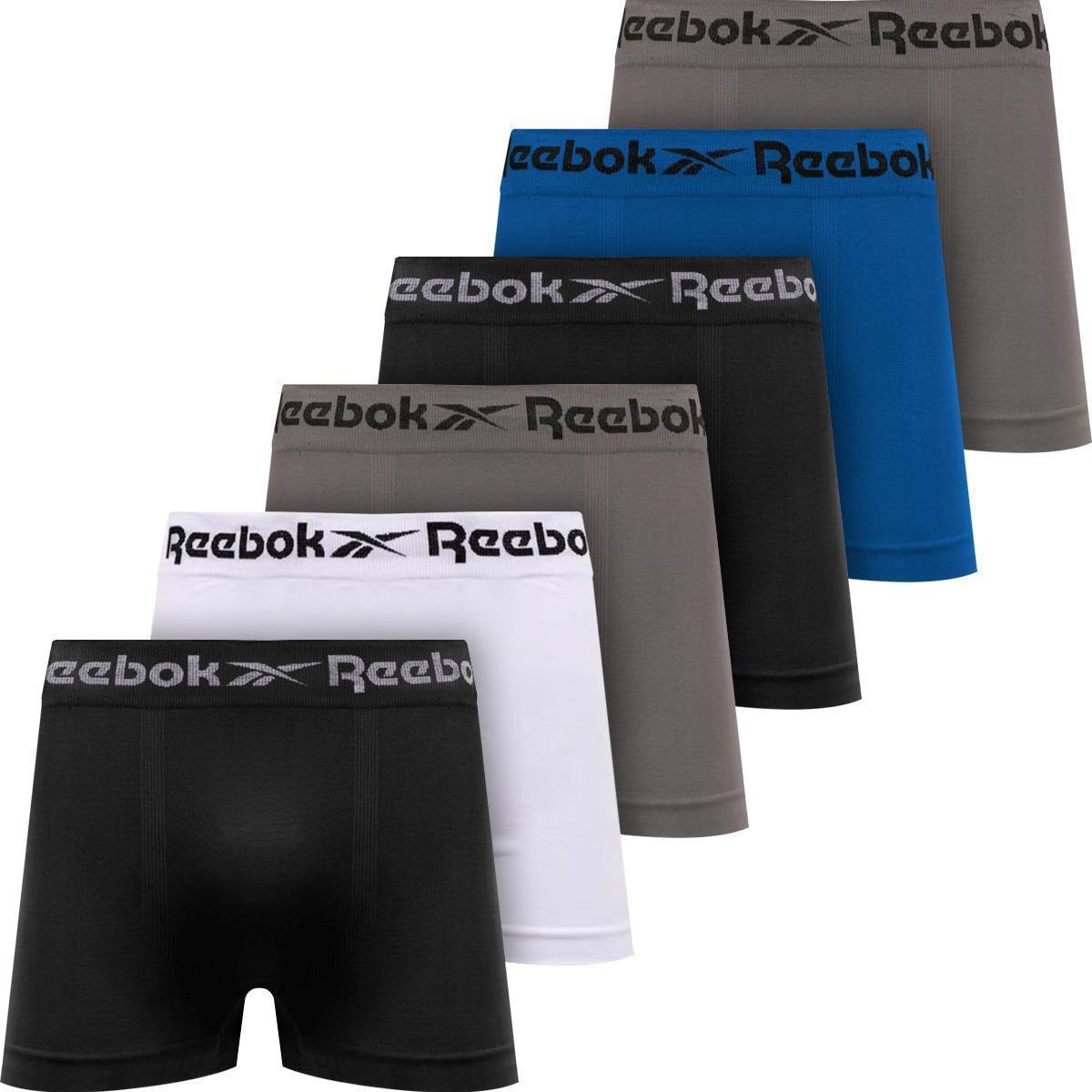 Kit 6 Cuecas Boxer Reebok Cueca Microfibra Masculina Box Sem Costura Original Menor preço em Kit 6 Cuecas Boxer Reebok Cueca Microfibra Masculina Box Sem Costura Original