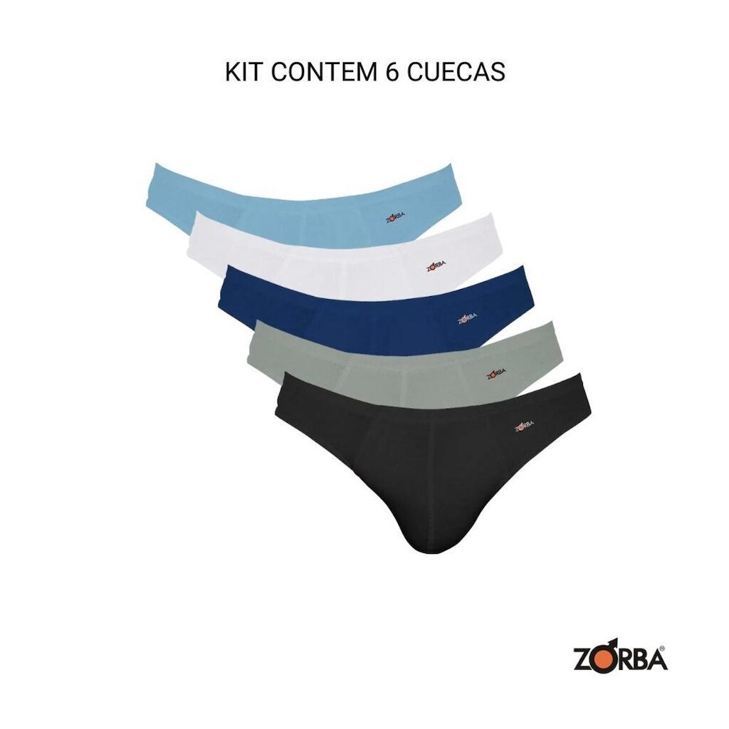 Kit 6 Cuecas Slip Light Zorba Algodão Original 772