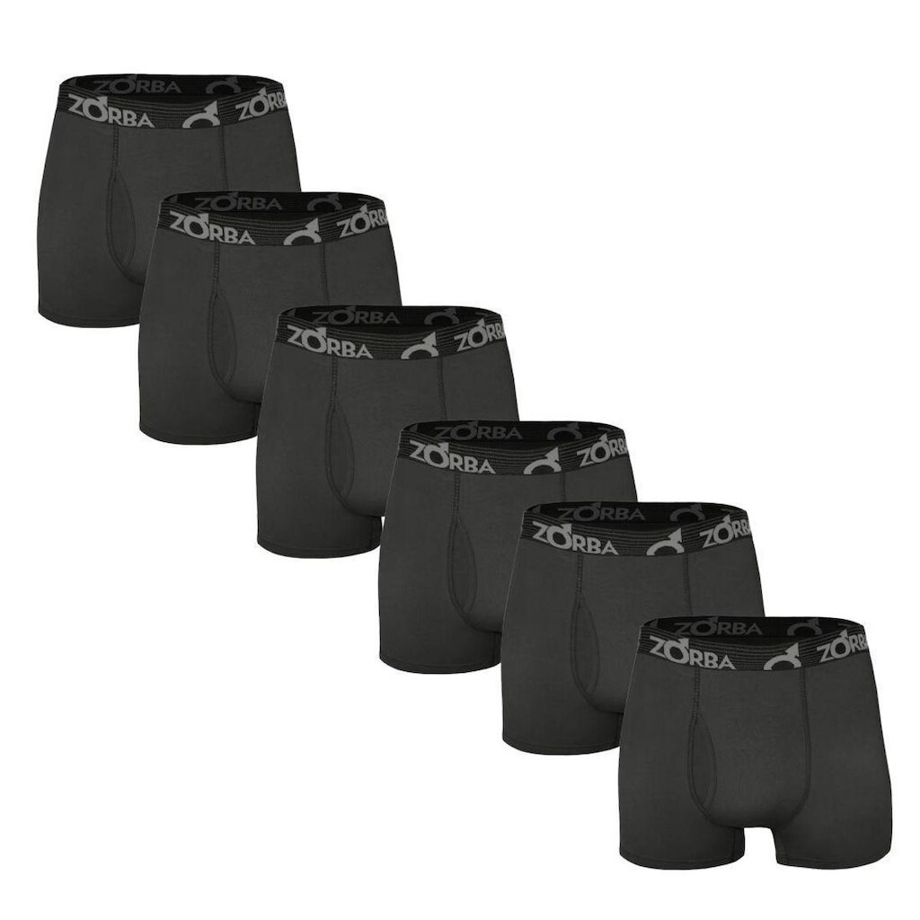 Kit 6 Cuecas Zorba Boxer com Abertura 848 Pto/Chu/Mho/Bco - M