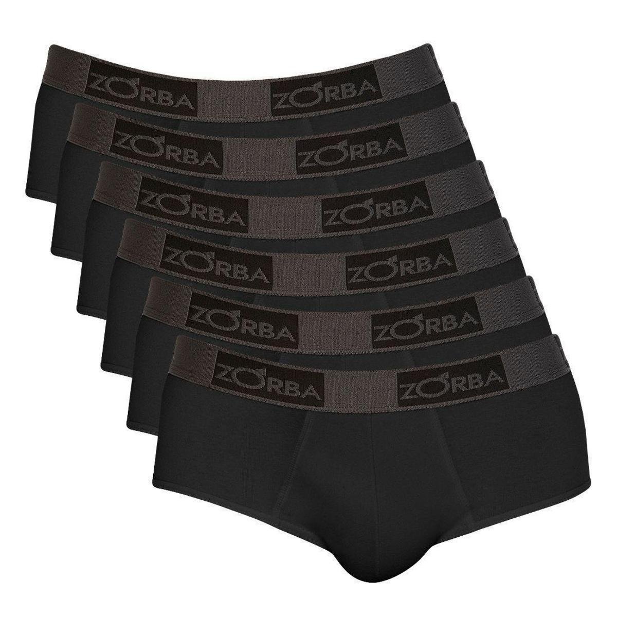 Kit 6 Cuecas Zorba Slip Comfort 674 Preto - P Menor preço em Kit 6 Cuecas Zorba Slip Comfort 674 Preto - P