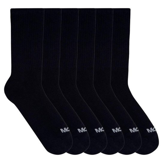 Kit 6 meias mash esportiva cano longo masculina 211.04 - Preto Menor preço em Kit 6 meias mash esportiva cano longo masculina 211.04 - Preto