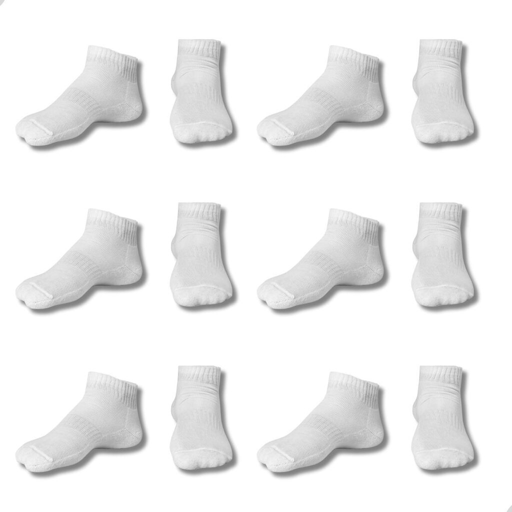 Kit 6 pares de Meias Cano Curto Soquete Algodão Resistente Confortavel Dallf