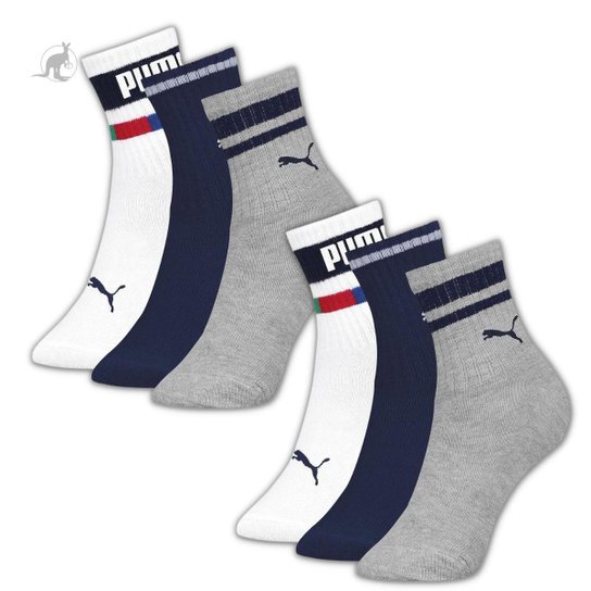 Kit 6 pares de meias cano longo Infantil Masculina Puma Algodão 2720 - Cinza Menor preço em Kit 6 pares de meias cano longo Infantil Masculina Puma Algodão 2720 - Cinza