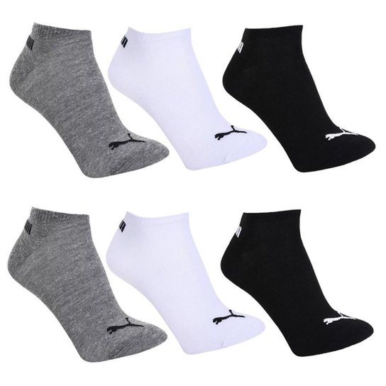 Kit 6 Pares de Meias Puma Logo - Mescla Menor preço em Kit 6 Pares de Meias Puma Logo - Mescla