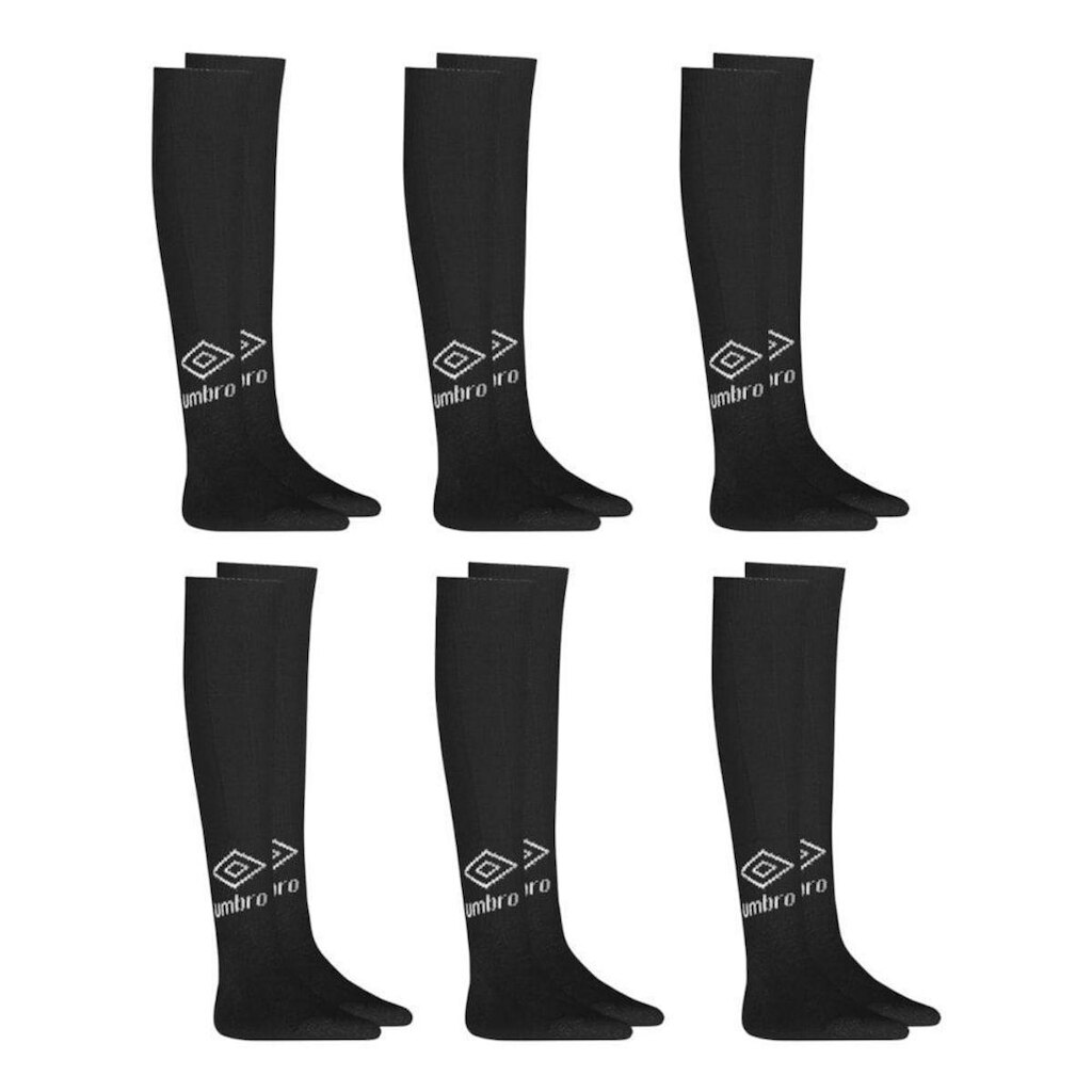 Kit 6 Pares de Meiões Umbro Classic Juvenil - Preto 34-38
