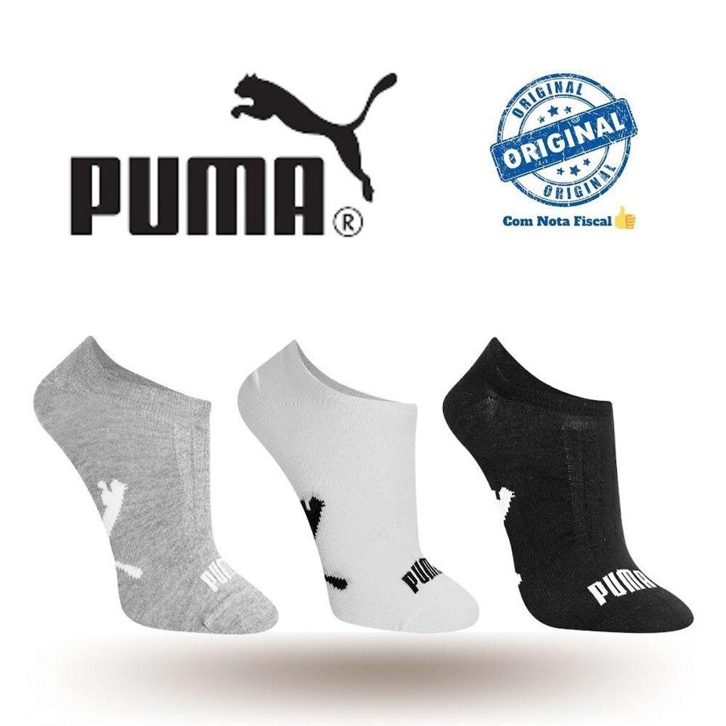 Kit 6 Pares Meia Puma Sapatilha Original Algodão Com NF