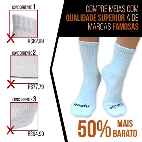 Kit 6 Pares Meias Cano Médio Alto Sport Em Algodão Confortável Meia Sport Feminina Masculina Atacado