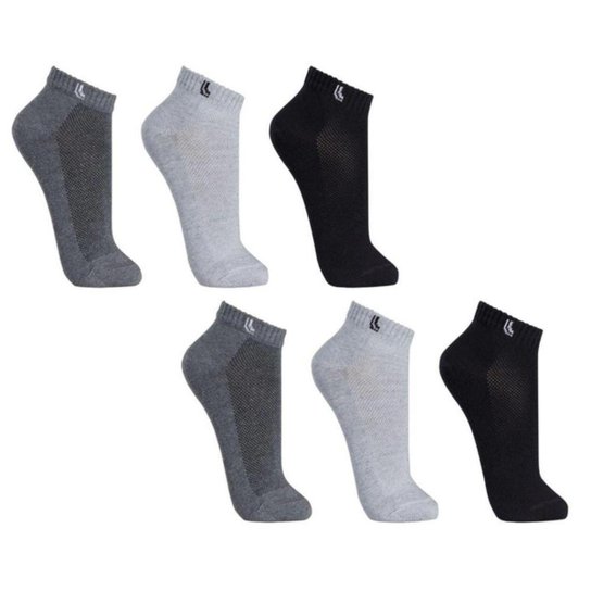 Kit 6 Pares Meias Esportiva Lupo Cano Curto Sport - Chumbo Menor preço em Kit 6 Pares Meias Esportiva Lupo Cano Curto Sport - Chumbo