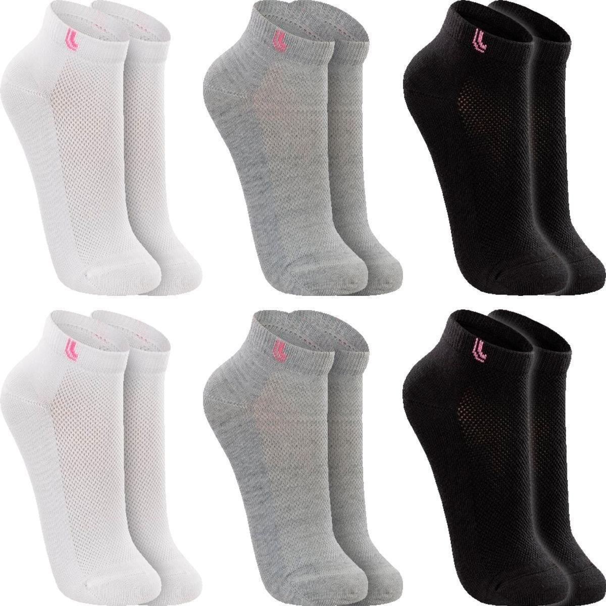 Kit 6 Pares Meias Lupo Original Algodão Masculina Feminina Cano Curto Baixo Soquete Atacado 3225