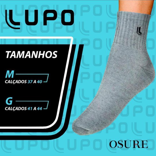 Kit 6 Pares Meias Lupo Masculina Algodão Meia Cano Médio Atacado Academia Esportiva
