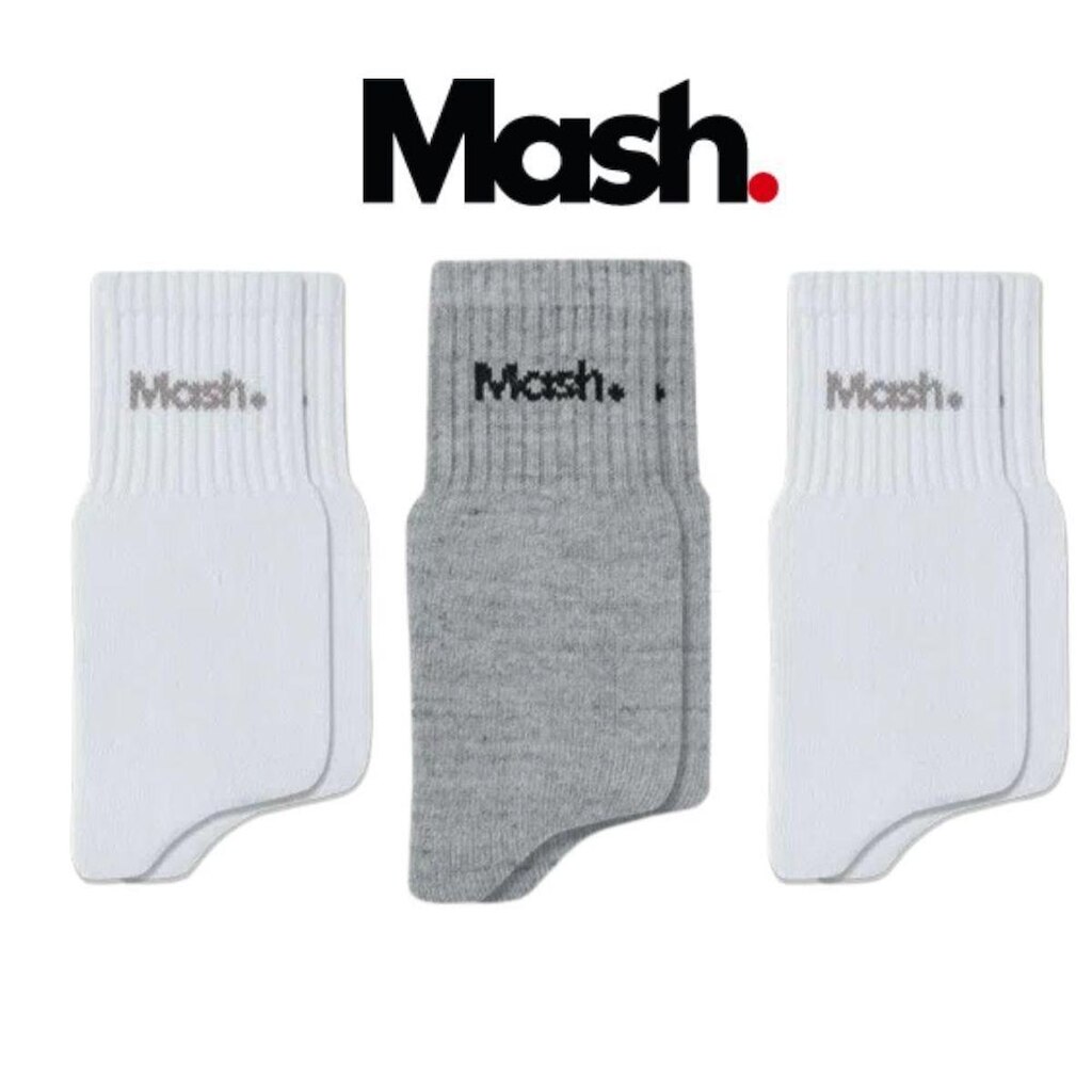 Kit 6 Pares Meias Mash Masculina 20205 Cano Medio Algodão
