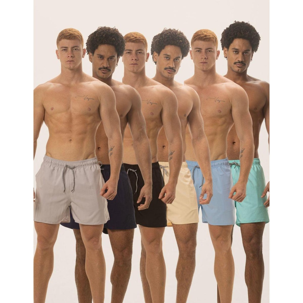 Kit 6 Short Masculino Tactel Elastano Bermuda Academia Praia