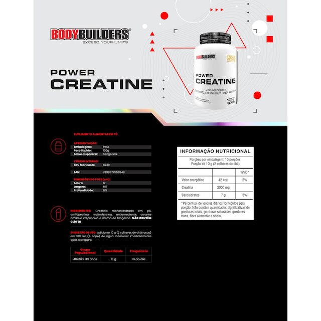 Kit 6 Six Protein 2kg Morango + BCAA 4,5 100g + Creatina 100g + Coqueteleira – Bodybuilders