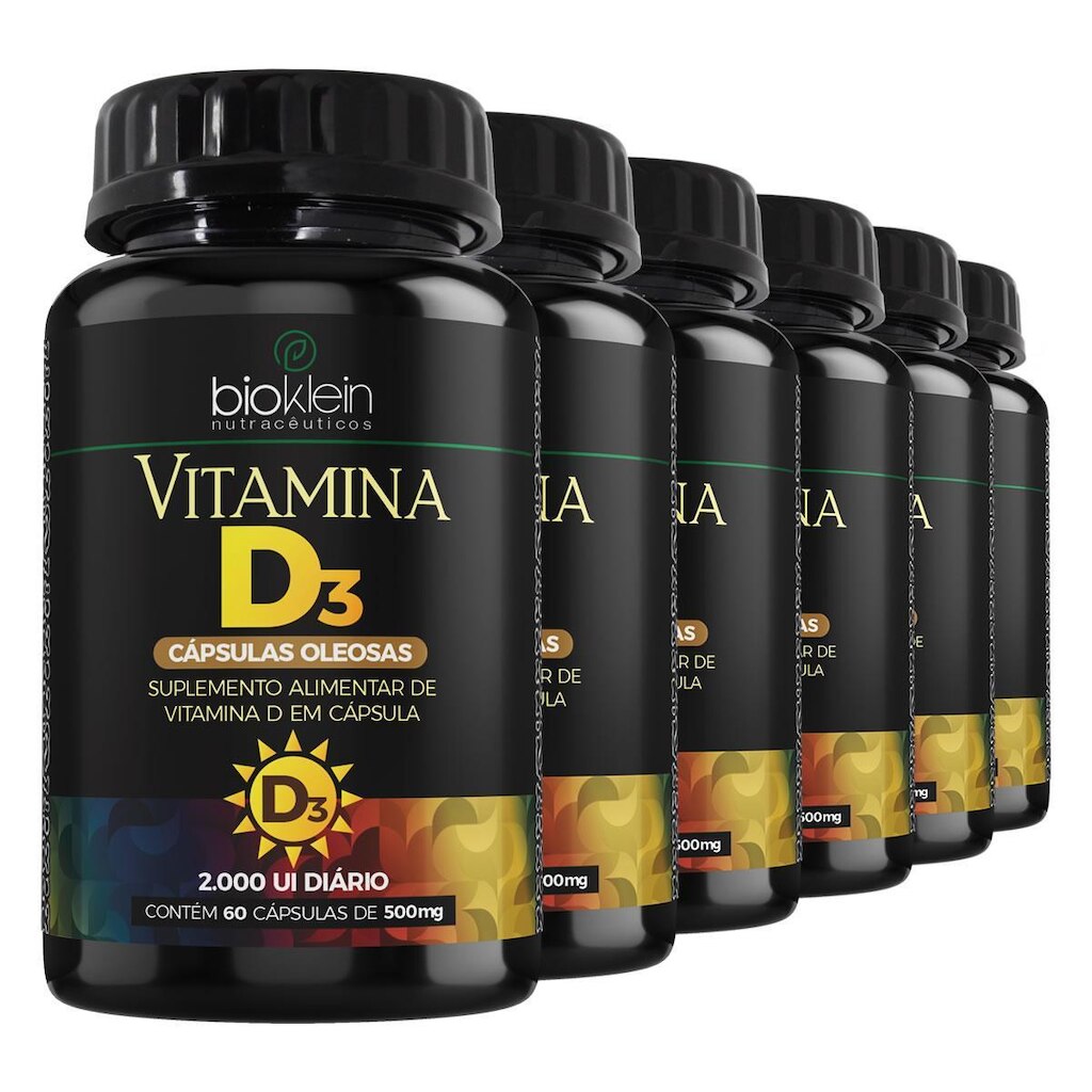 Kit 6un Vitamina D3 2000ui 60 Softgels Bioklein