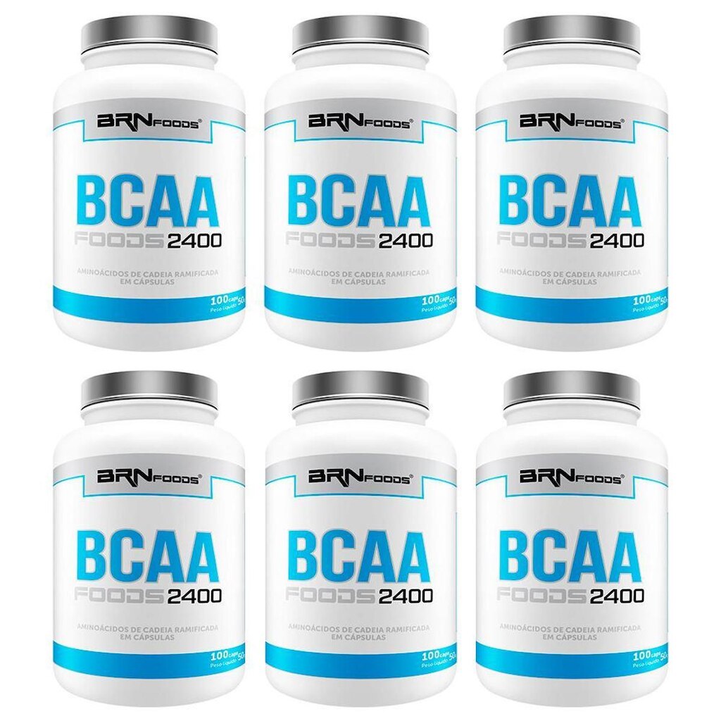 Kit 6x BCAA  2400 - 100 cáps – BRN Foods