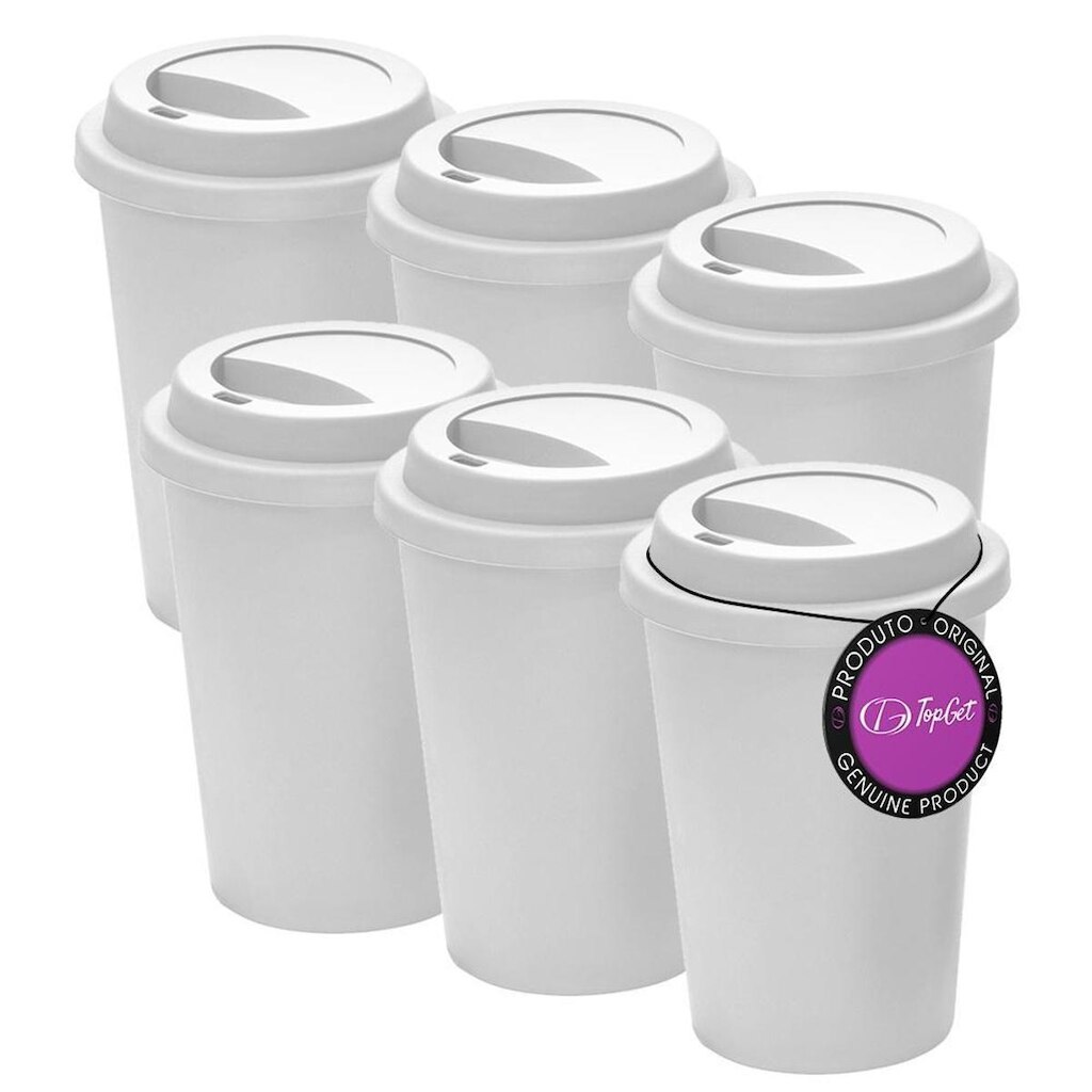Kit 6x Copos para Viagem 450 ml Jacarta TopGet