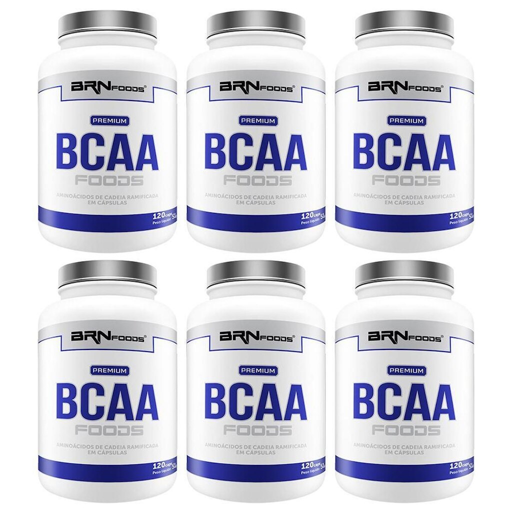 Kit 6x PREMIUM BCAA 120 cáps – BRN Foods