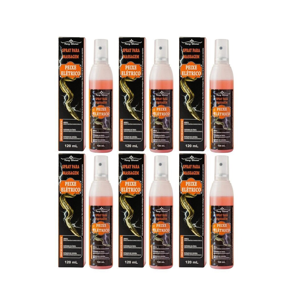Kit 6x Spray Para Massagem Peixe Elétrico com Arnica Copaíba 120 ml Pierry Wermon