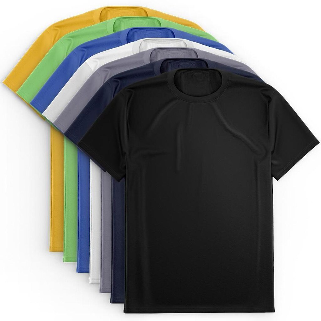 Kit 7 Camisetas Via Basic Dry Academia Proteção Solar UV Masculina
