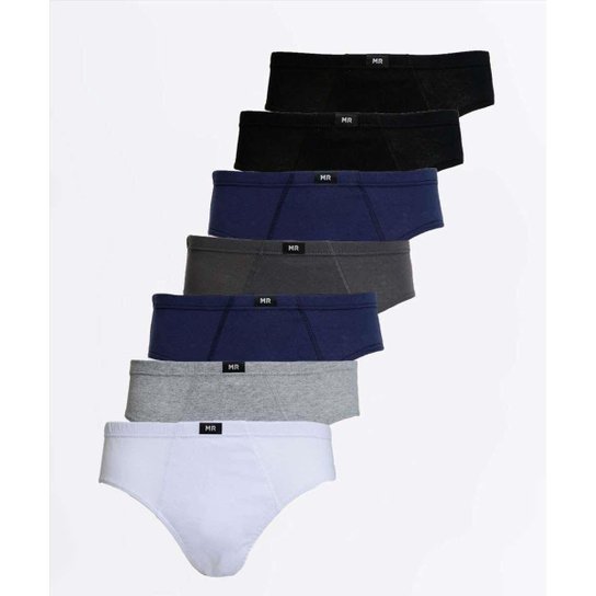 Kit 7 Cuecas Mr Slip Masculina - Preto+Branco Menor preço em Kit 7 Cuecas Mr Slip Masculina - Preto+Branco
