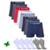 Kit 8 Boxer Microfibra Risca de Giz + 6 Pares Meia Sport - Branco+Cinza