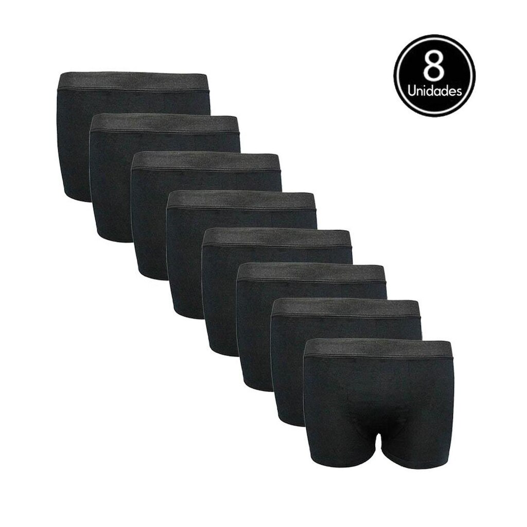 Kit 8 Cuecas Box Boxer Algodão Com Poliester C5