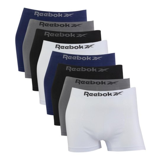Kit 8 Cuecas Reebok Boxer Classic Microfibra Sortido