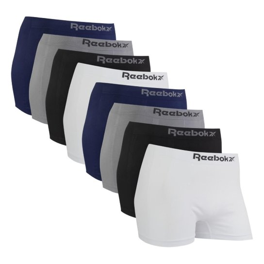Kit 8 Cuecas Reebok Boxer Classic Microfibra Sortido
