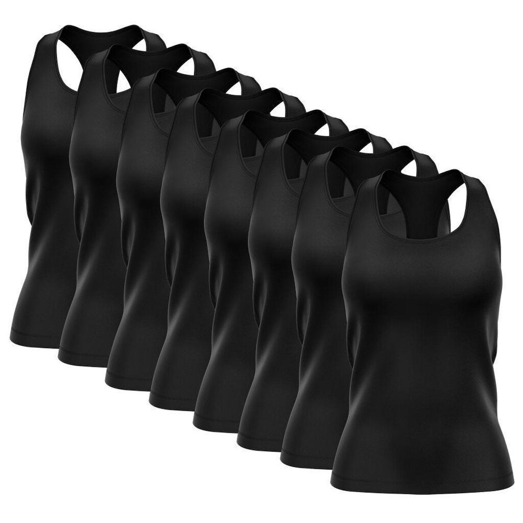 Kit 8 Regatas Nadador Via Basic Dry Academia Feminina