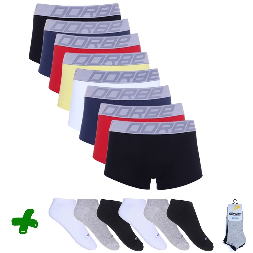 Kit 8 Sungões Dorbe + 6 Pares de Meia Soquete