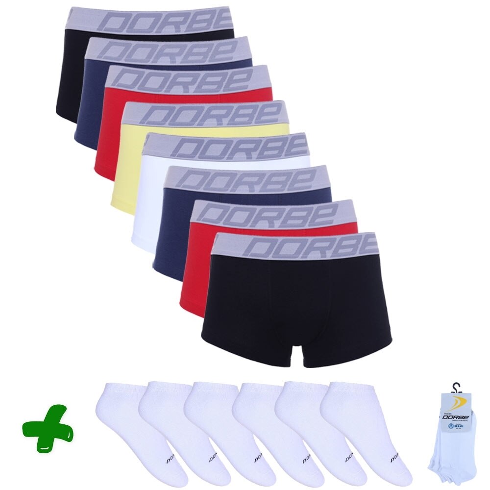 Kit 8 Sungões Dorbe + 6 Pares de Meia Soquete