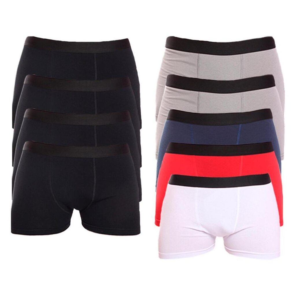 Kit 9 Cuecas Boxer Lisa Cotton Algodão Box Premium