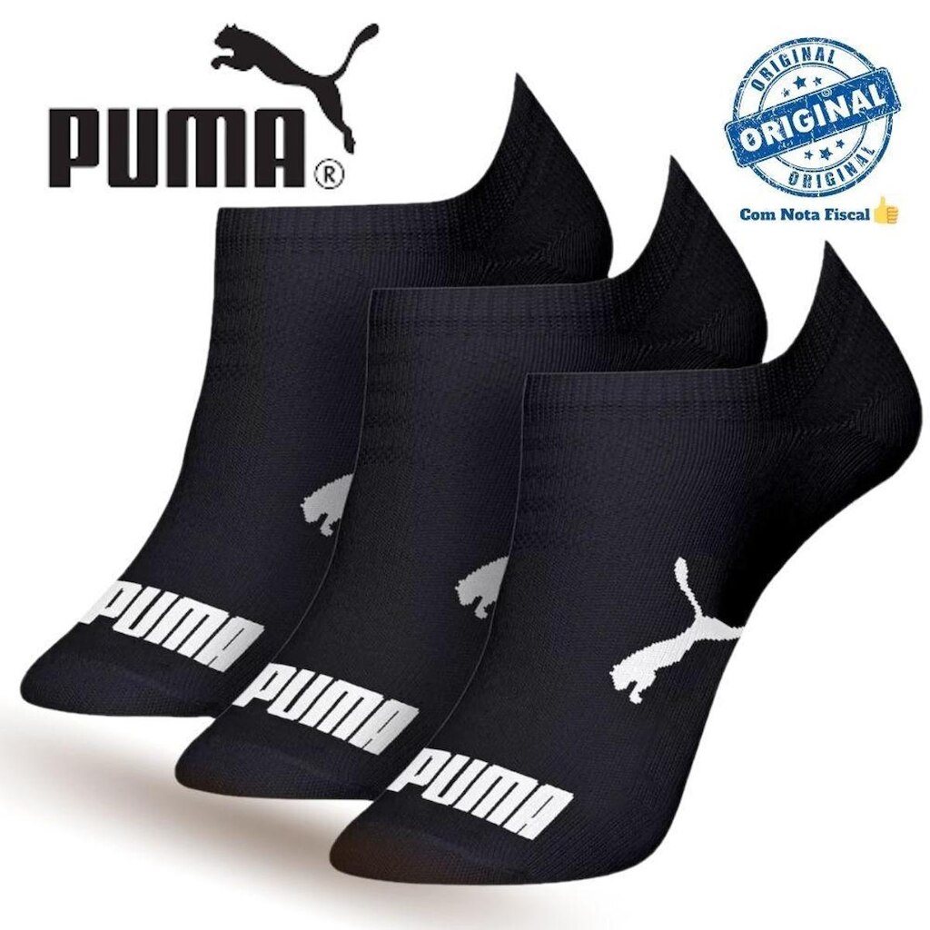 Kit 9 Pares Meia Puma Sapatilha Unissex Algodão Com NF