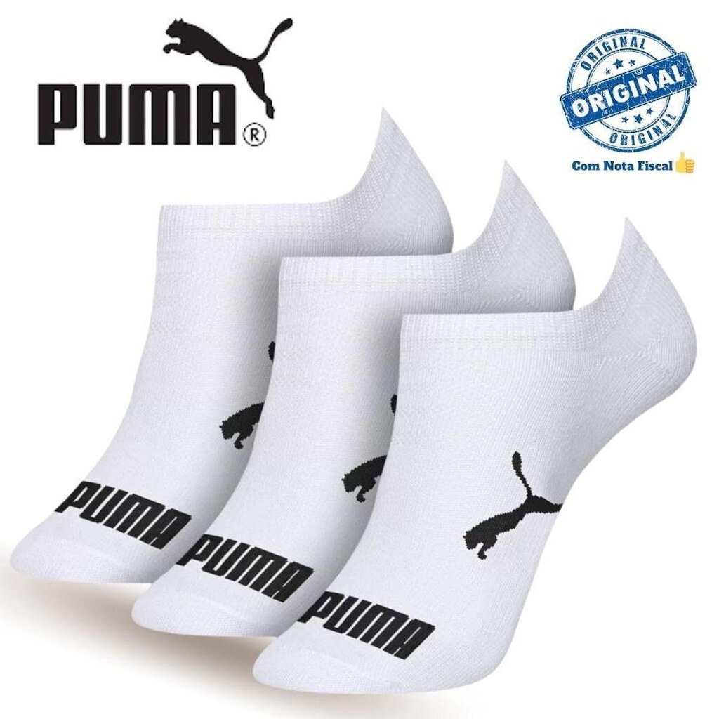 Kit 9 Pares Meia Puma Sapatilha Unissex Algodão Com NF