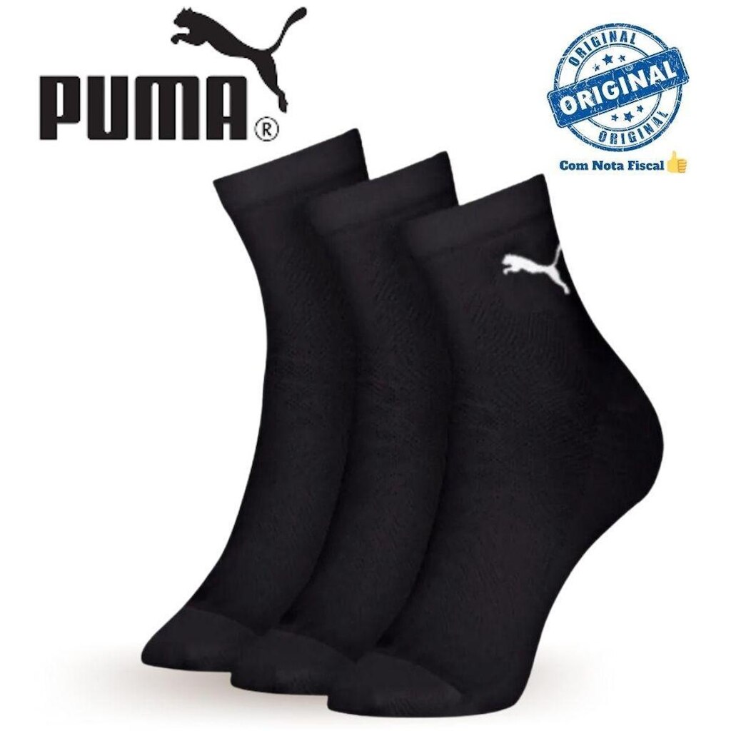 Kit 9 Pares Meias Cano Médio Algodão Puma Esporte Masculina