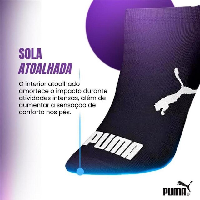Kit 9 Pares Meias Invisível Puma Sapatilha Adulto Original