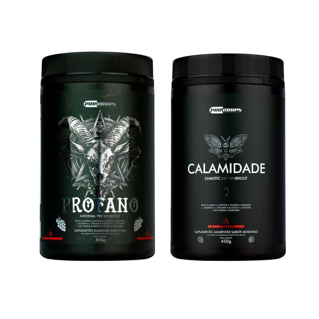 Kit Academia 1X Profano E 1X Calamidade Pré Treino Intenso