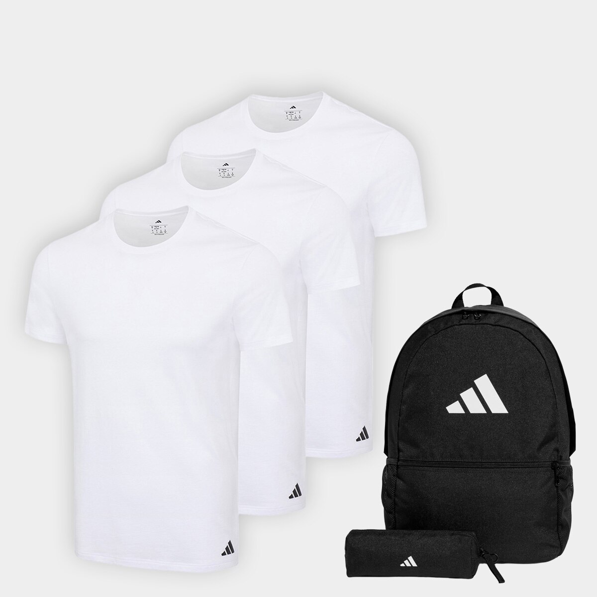 Kit Adidas Camiseta + Mochila - Branco | Netshoes