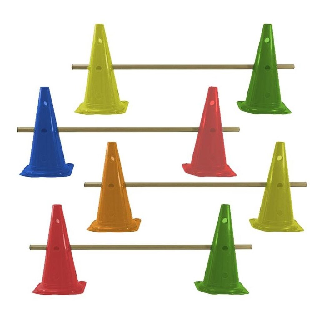 Kit Agilidade 8 Cones 50Cm Com 4 Barreiras Rythmoon