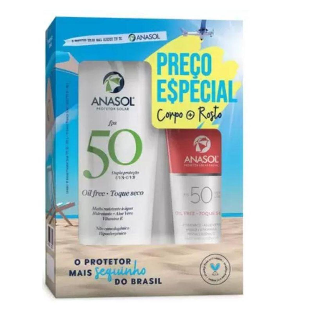 Kit Anasol (Protetor FPS 50 200g + Menor preço em Kit Anasol (Protetor FPS 50 200g +