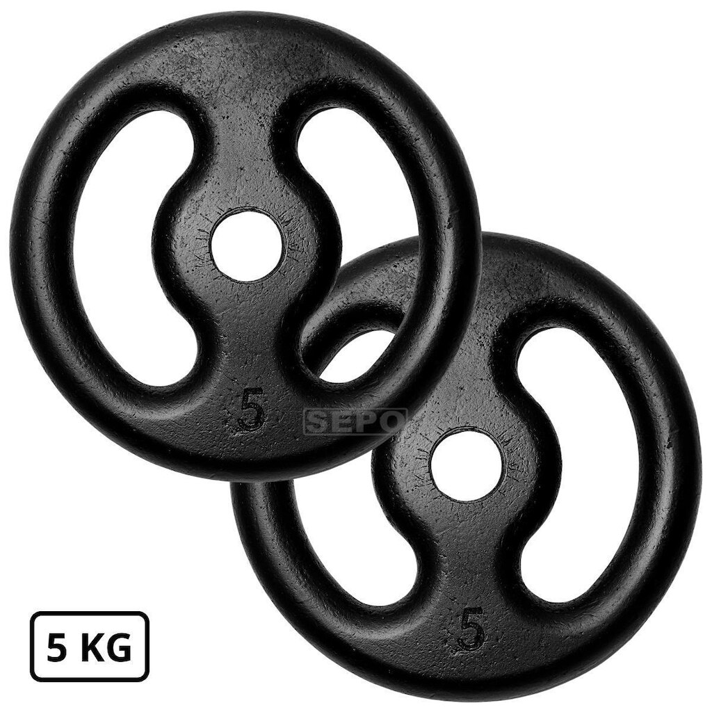 Kit Anilha de Ferro Fundido Pintada 5 Kg Preta - ( 2x5Kg)