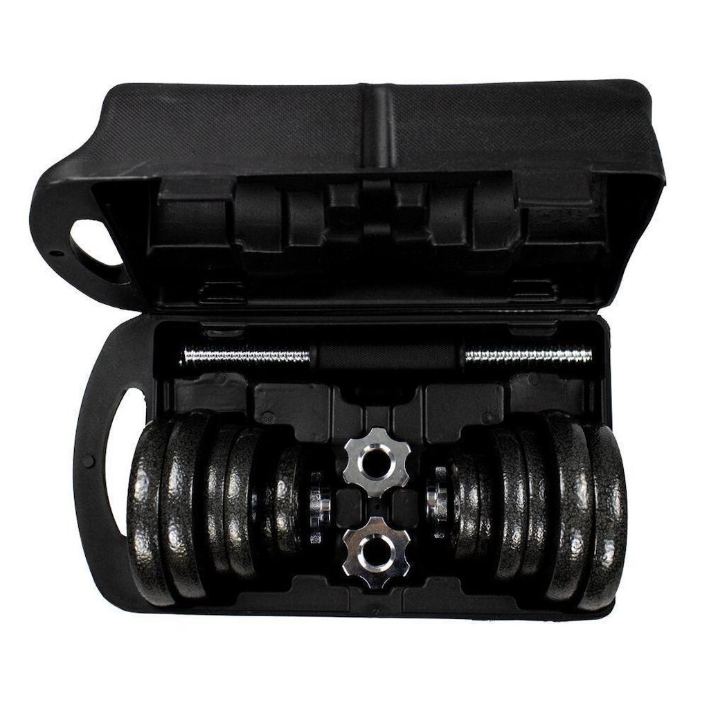 Kit Anilhas + Halteres Gallant Na Maleta 20Kg Elite Cromado