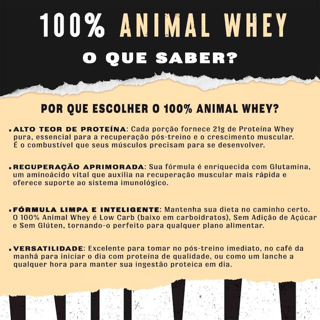 Kit Animal 100% Whey Protein 900g + Creatina Monohidratada 500g - Universal Nutrition