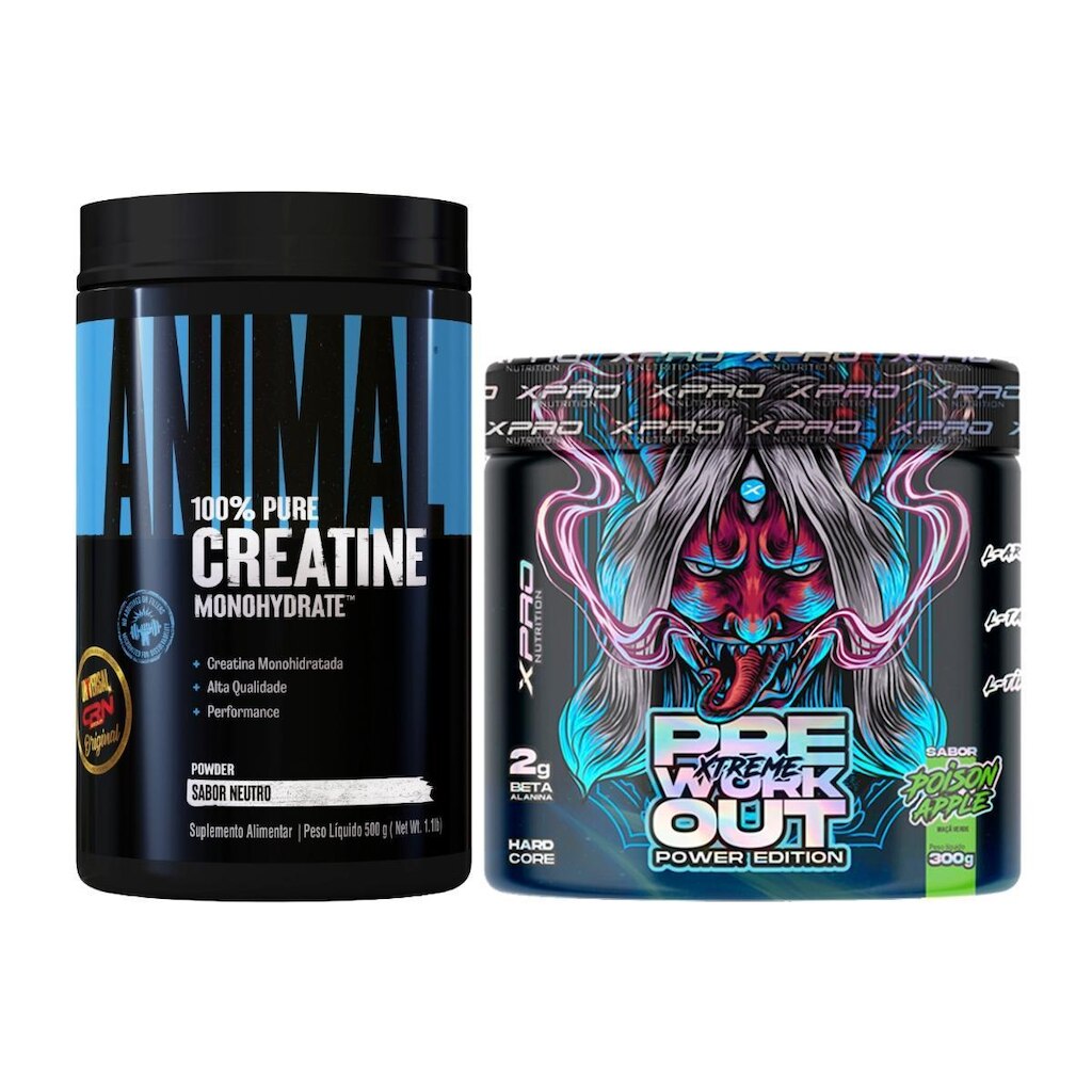 Kit Animal Creatine 500g + Xtreme Pré-Workout 300g Universal