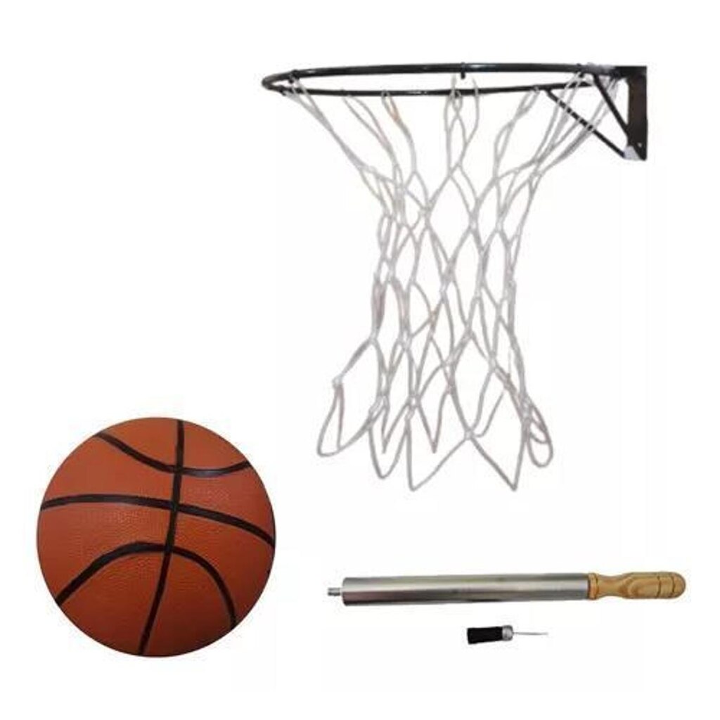 Kit Aro Basquete Recreação, Bola Basquete 07, Bomba