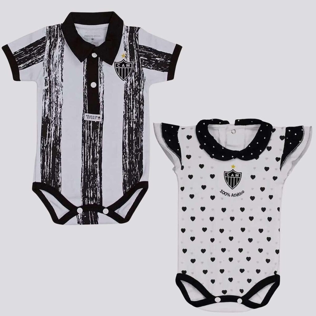 Kit Atlético Mineiro Bodys Heart + Stripe