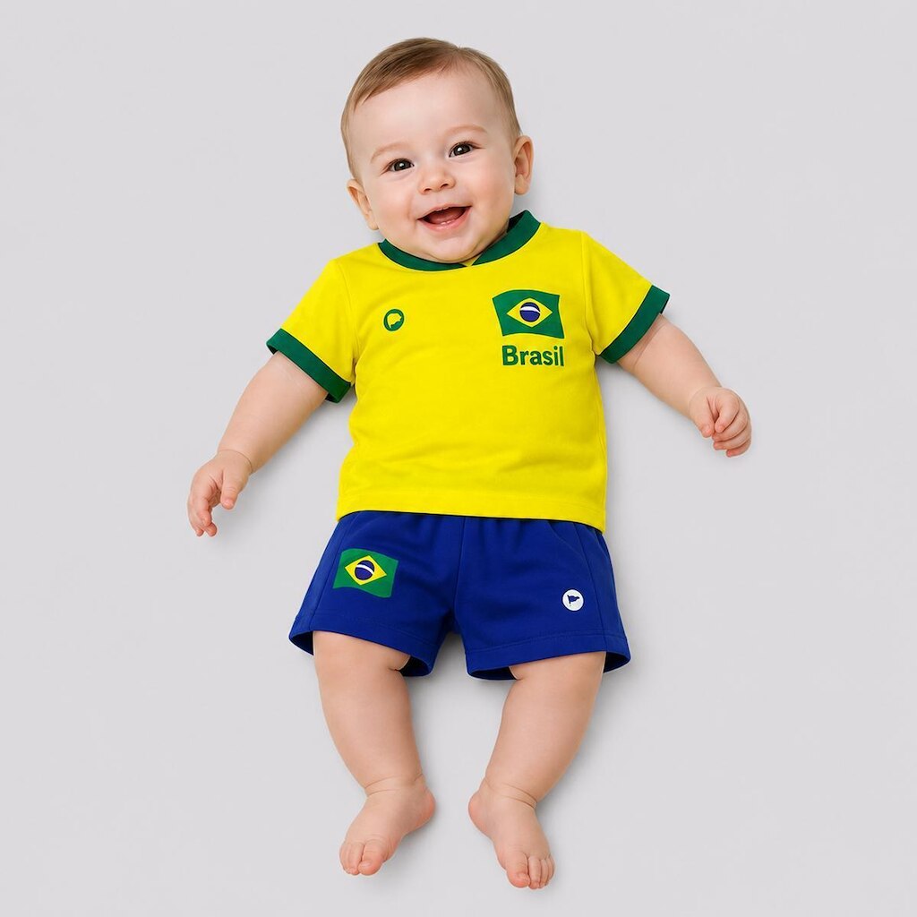 Kit Baby Brasil Flag Amarelo