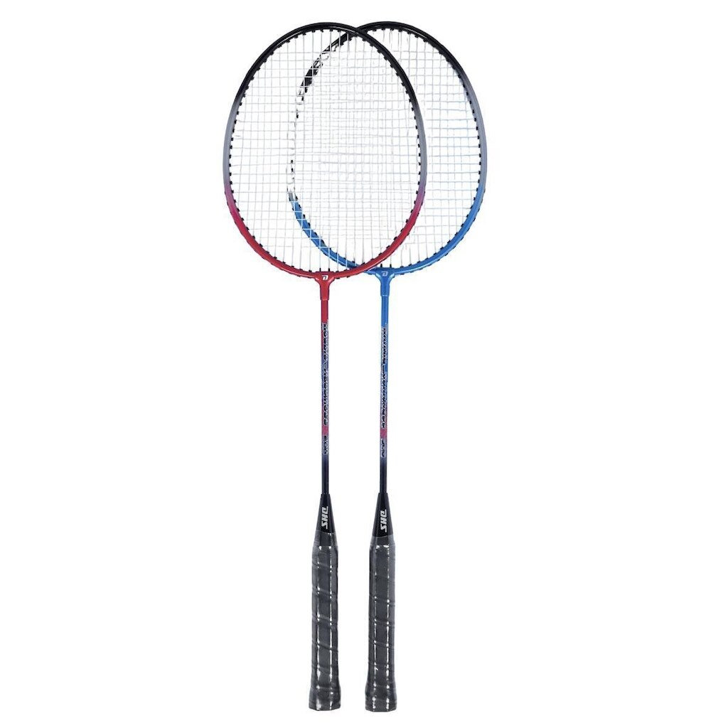 Kit Badminton DHS P208 Com 02 Raquetes Azul e Vermelha